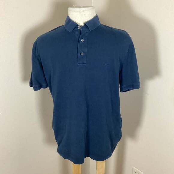 Michael Kors Men's Navy Blue Short Sleeve MK Logo Polo Shirt Size M - Thumbnail 4