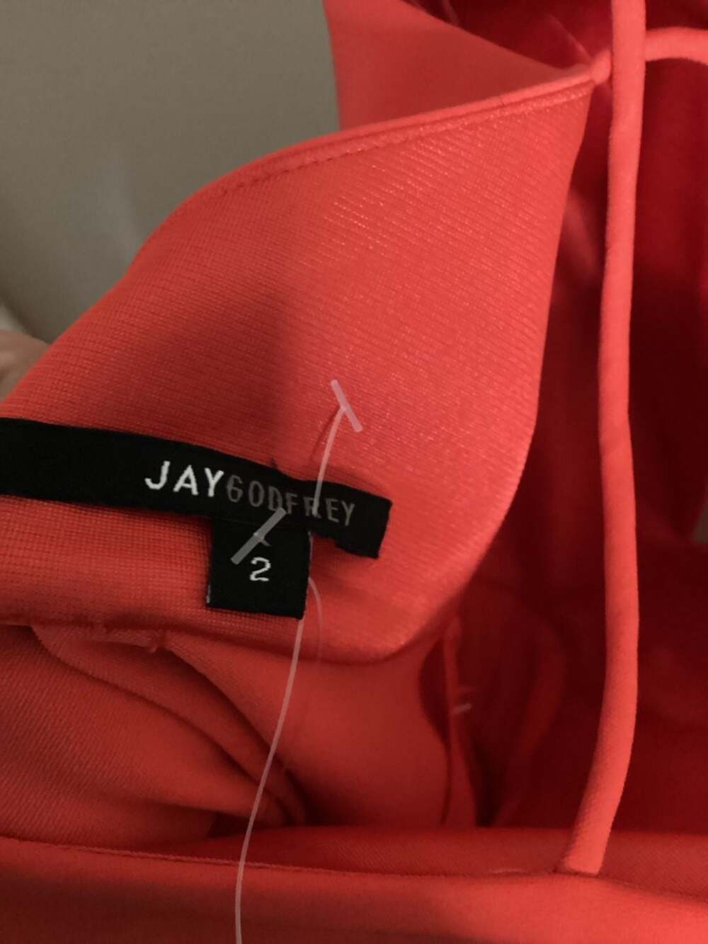 Jay Godfrey Red Plunge V-Neck Strappy Back Wide Leg Jumpsuit Size 2 - Thumbnail 2