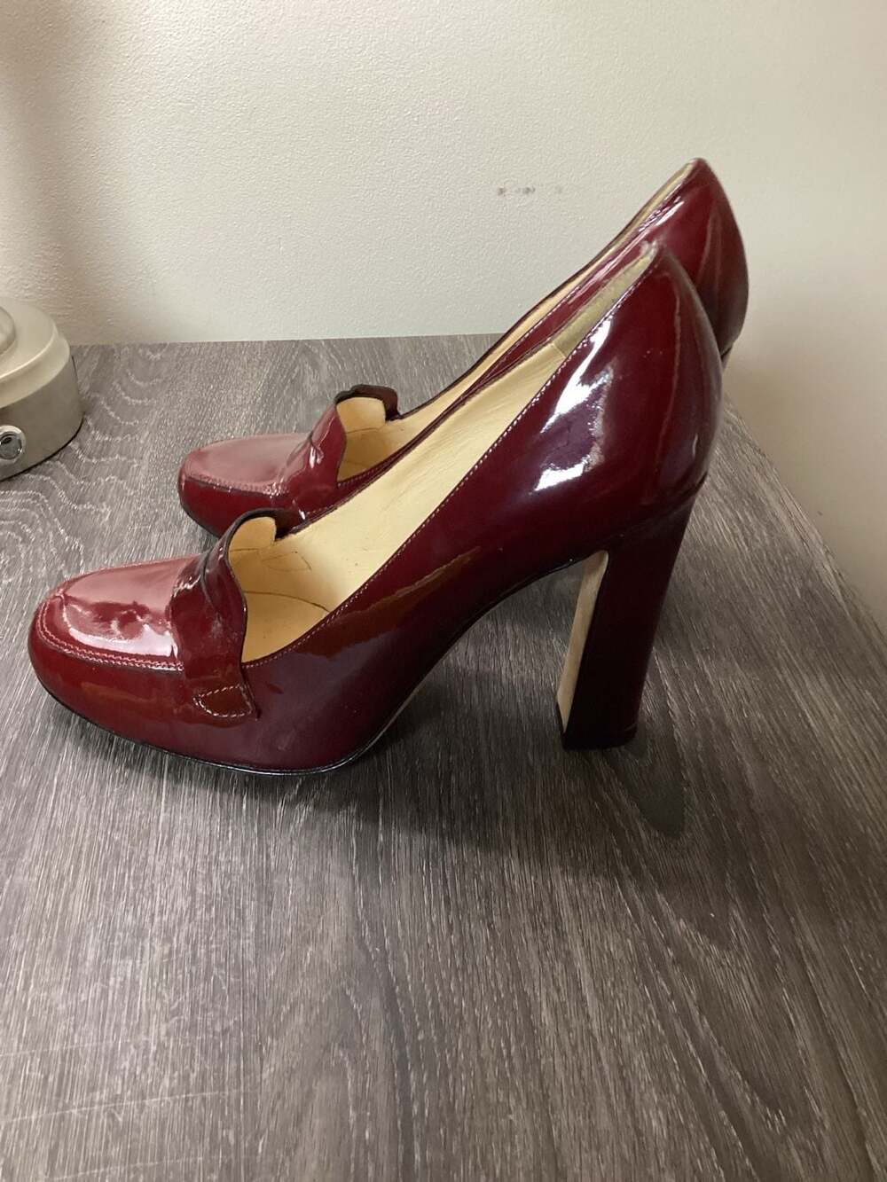 Kate Spade Jolene Burgundy Patent Leather Loafer Pumps - Thumbnail 4