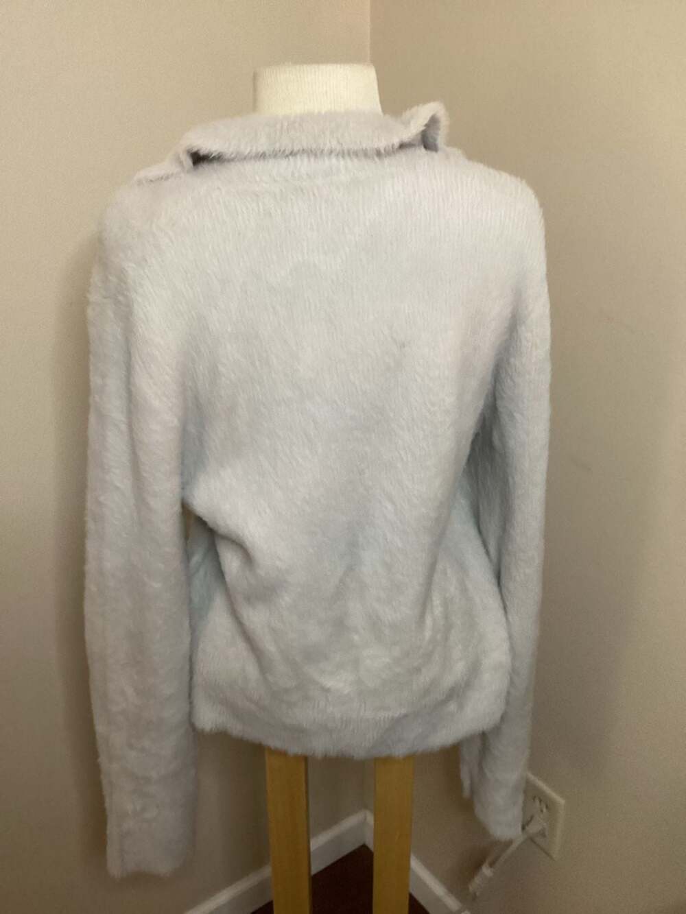 Vince Eyelash Polo Sweater in Light Birch Stone - Thumbnail 2