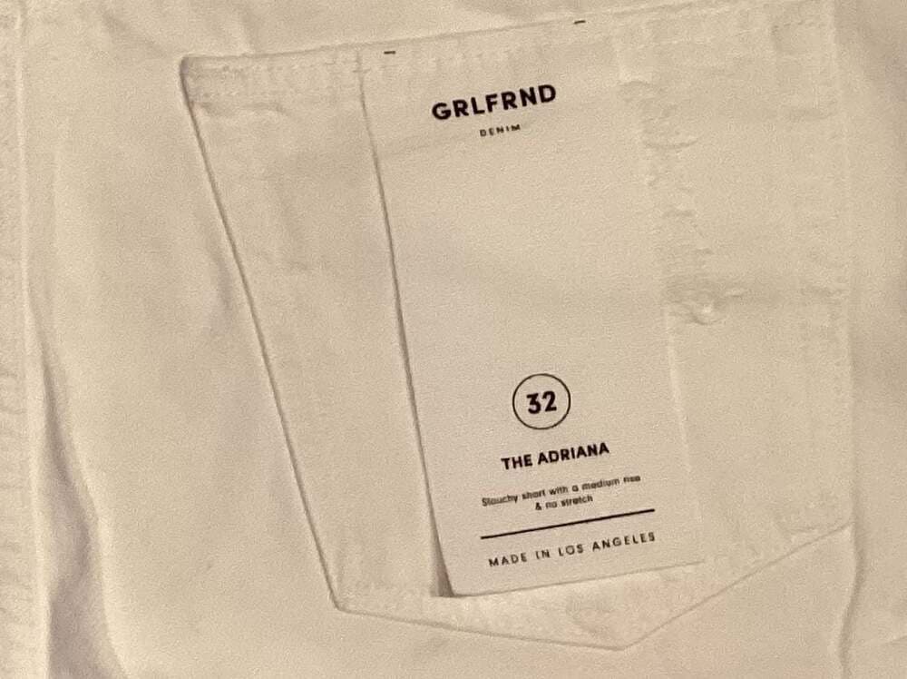 GRLFRND The Adriana Mid-Rise Denim Shorts in White Distressed Retail - Thumbnail 5