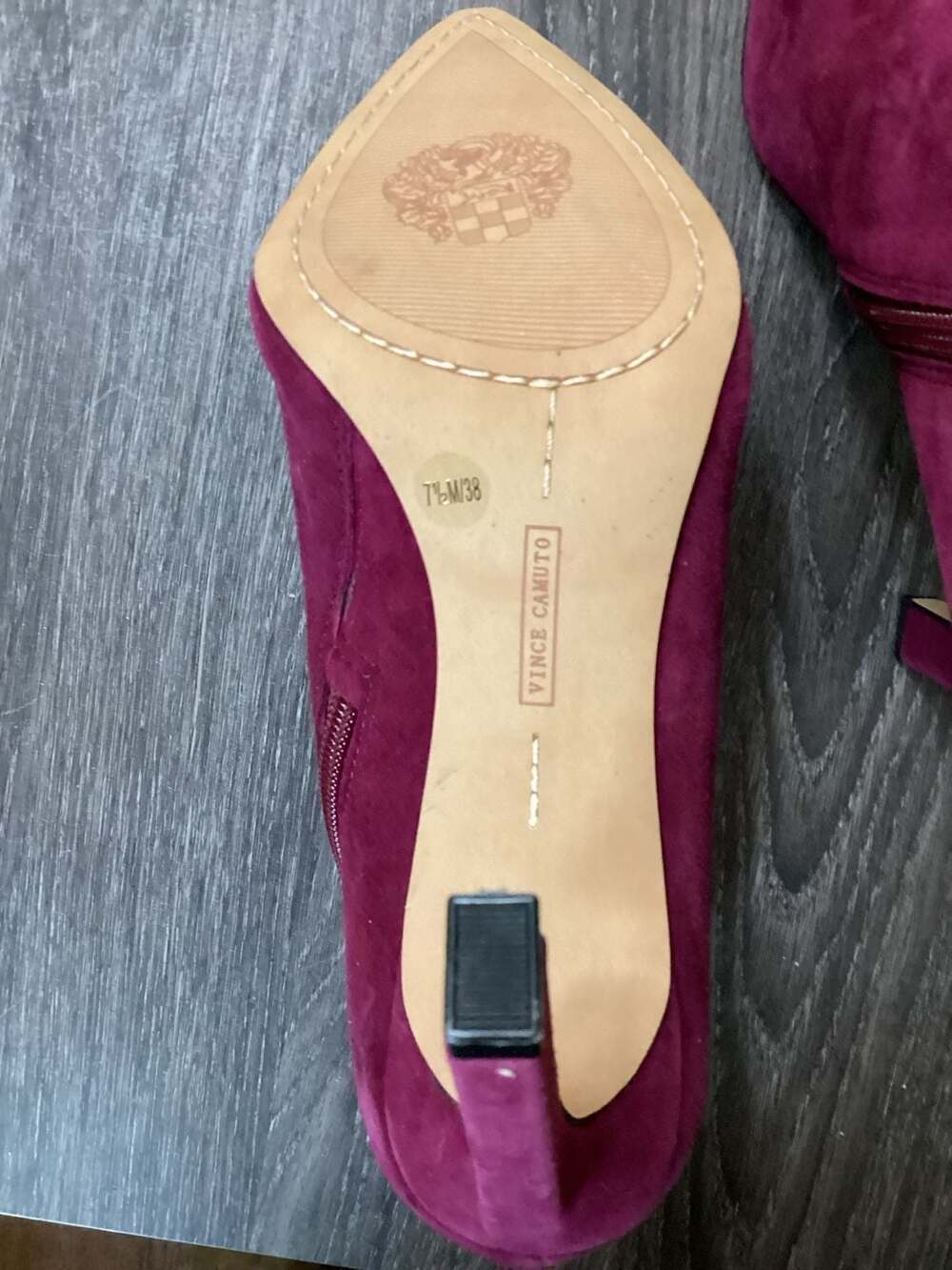 Vince Camuto Sestrind Pointed Toe Suede Deep Berry Booties - Thumbnail 5
