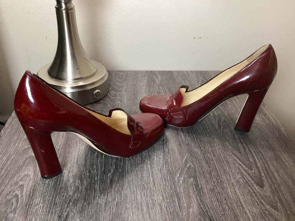 Kate Spade Jolene Burgundy Patent Leather Loafer Pumps - Thumbnail 5