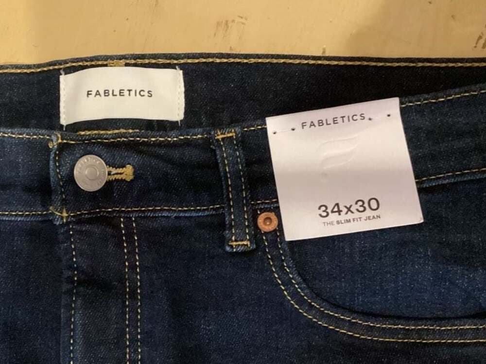 Fabletics The Slim Fit Jean Dark Wash Blue Jeans Size 34x30 - Thumbnail 2