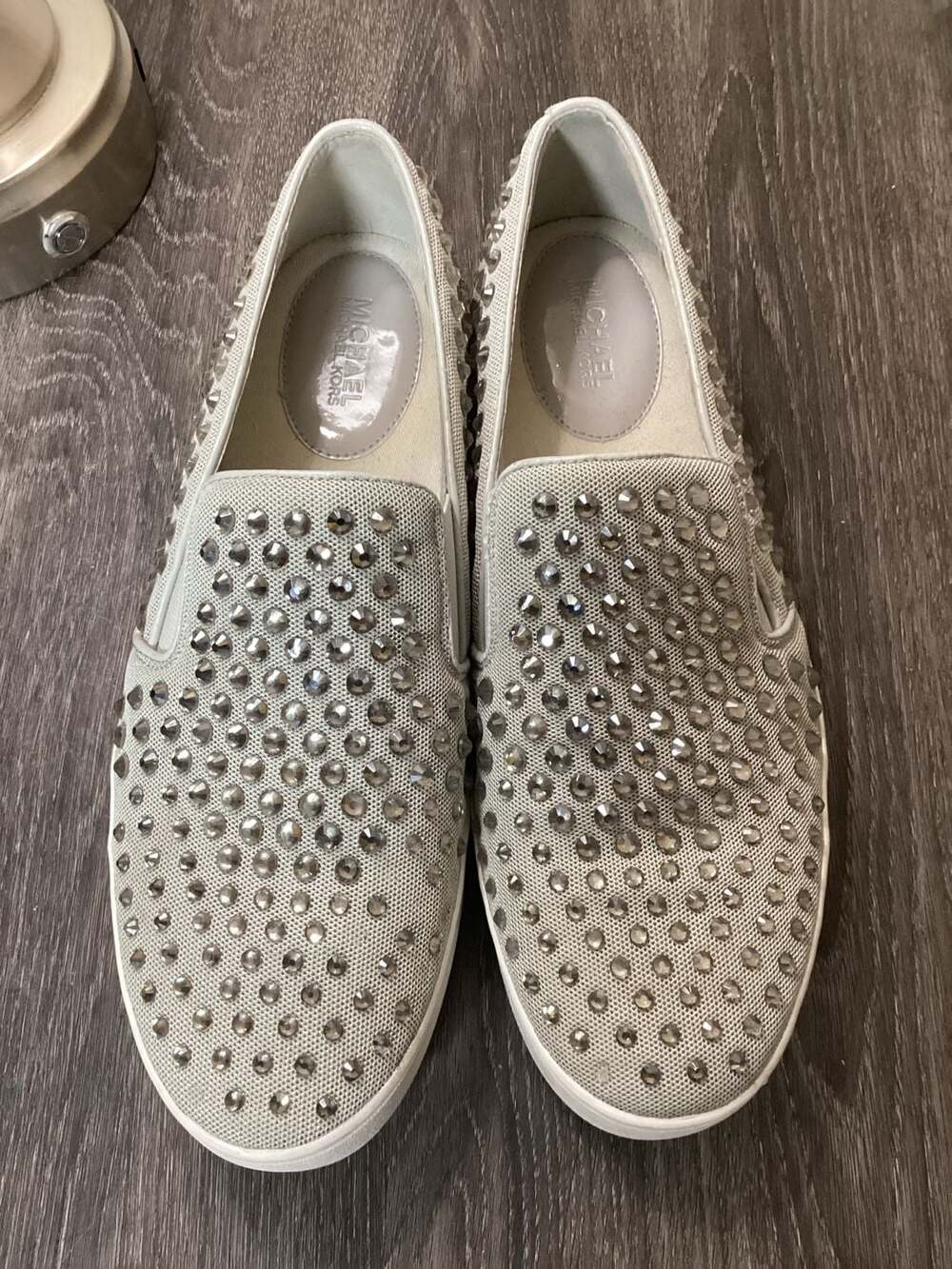 Michael Kors Women's Keaton Embellished Rhinestone Slip-On Sneakers - Thumbnail 11