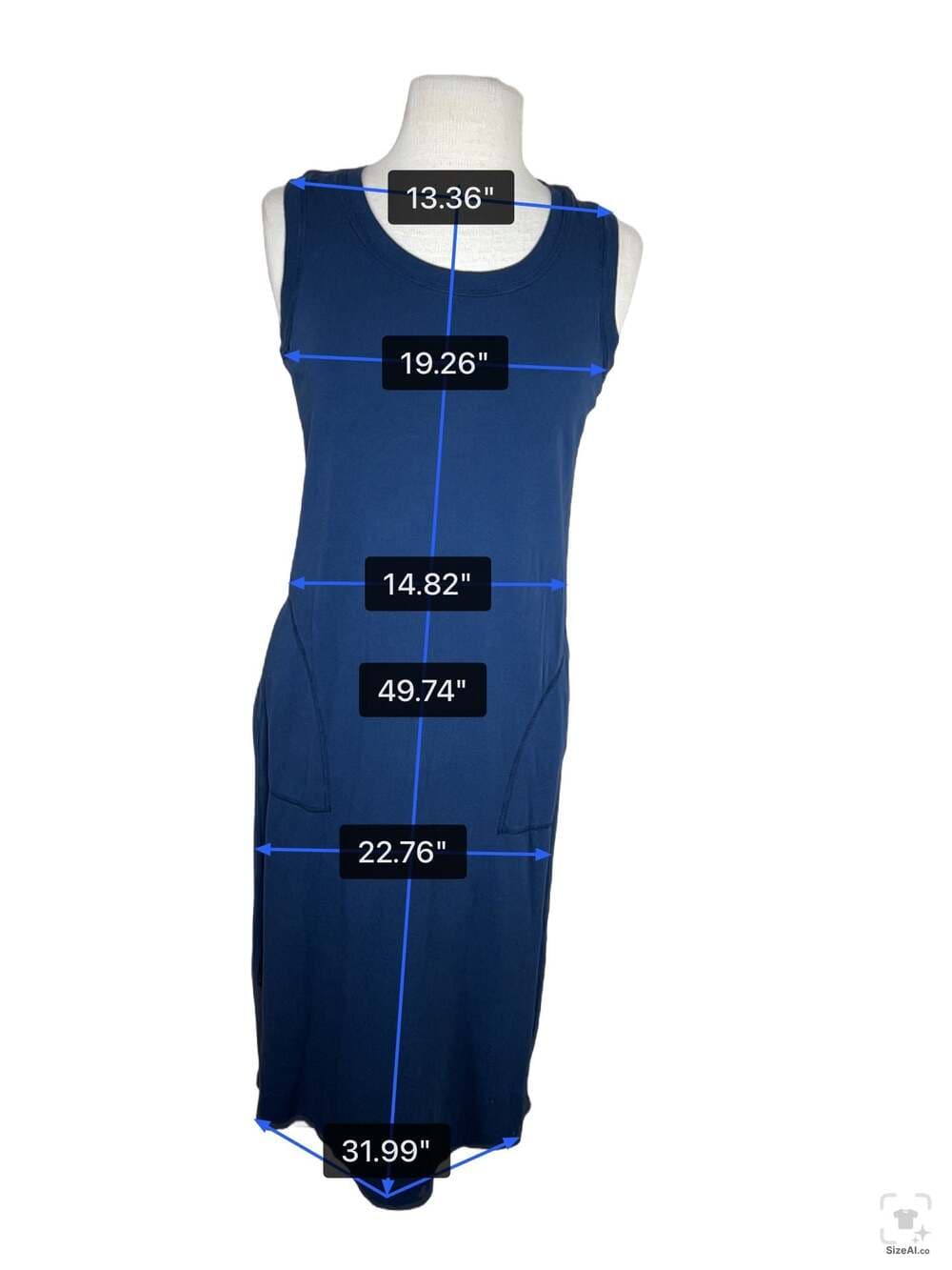T by Talbots Garment Dyed French Terry Sleeveless Midi Dress with Pockets - Thumbnail 4