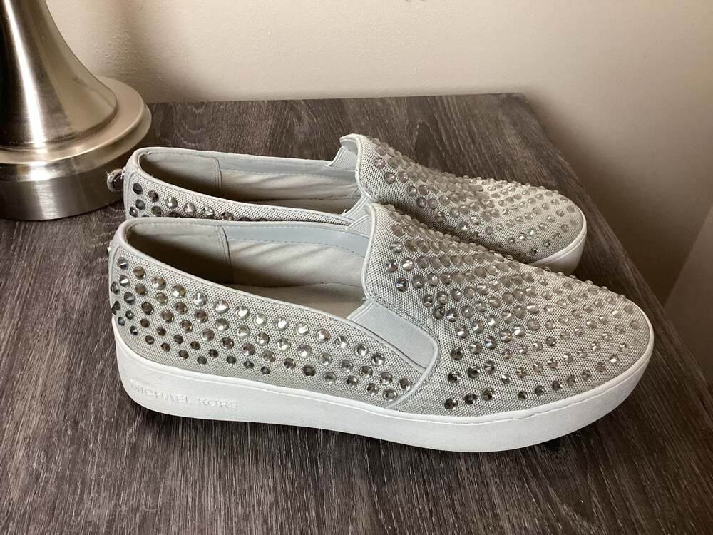Michael Kors Women's Keaton Embellished Rhinestone Slip-On Sneakers - Thumbnail 5