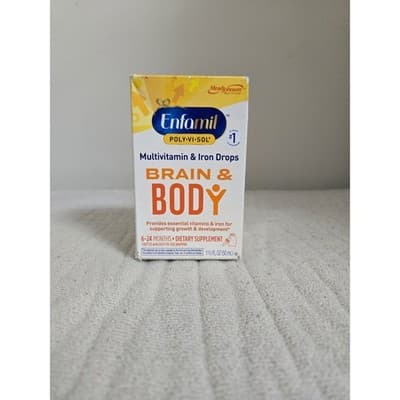 Enfamil Poly-Vi-Sol Multivitamin & Iron Drops for Brain & Body -New in Box