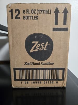 Zest Hand Sanitizer, 12-Pack, 6oz Bottles, NEW, UNOPENED