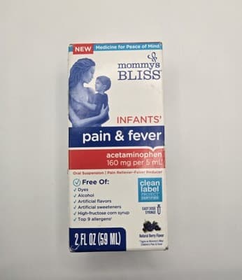 2oz Mommy’s Bliss Infant Pain Relief Acetaminophen Berry Fever Reducer 05/26 New