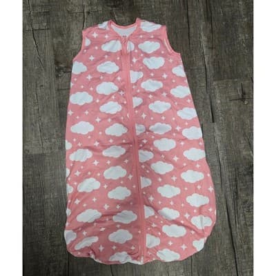 Guntail Baby Sleep Sack Size Large Pink White Cloud Print Wearable Blanket - Thumbnail 2