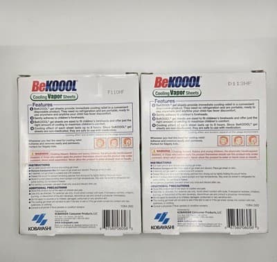 Lot of 2 BeKool Fever Cooling Gel Vapor Sheets 4ct Last Up To 8 Hours - Thumbnail 2