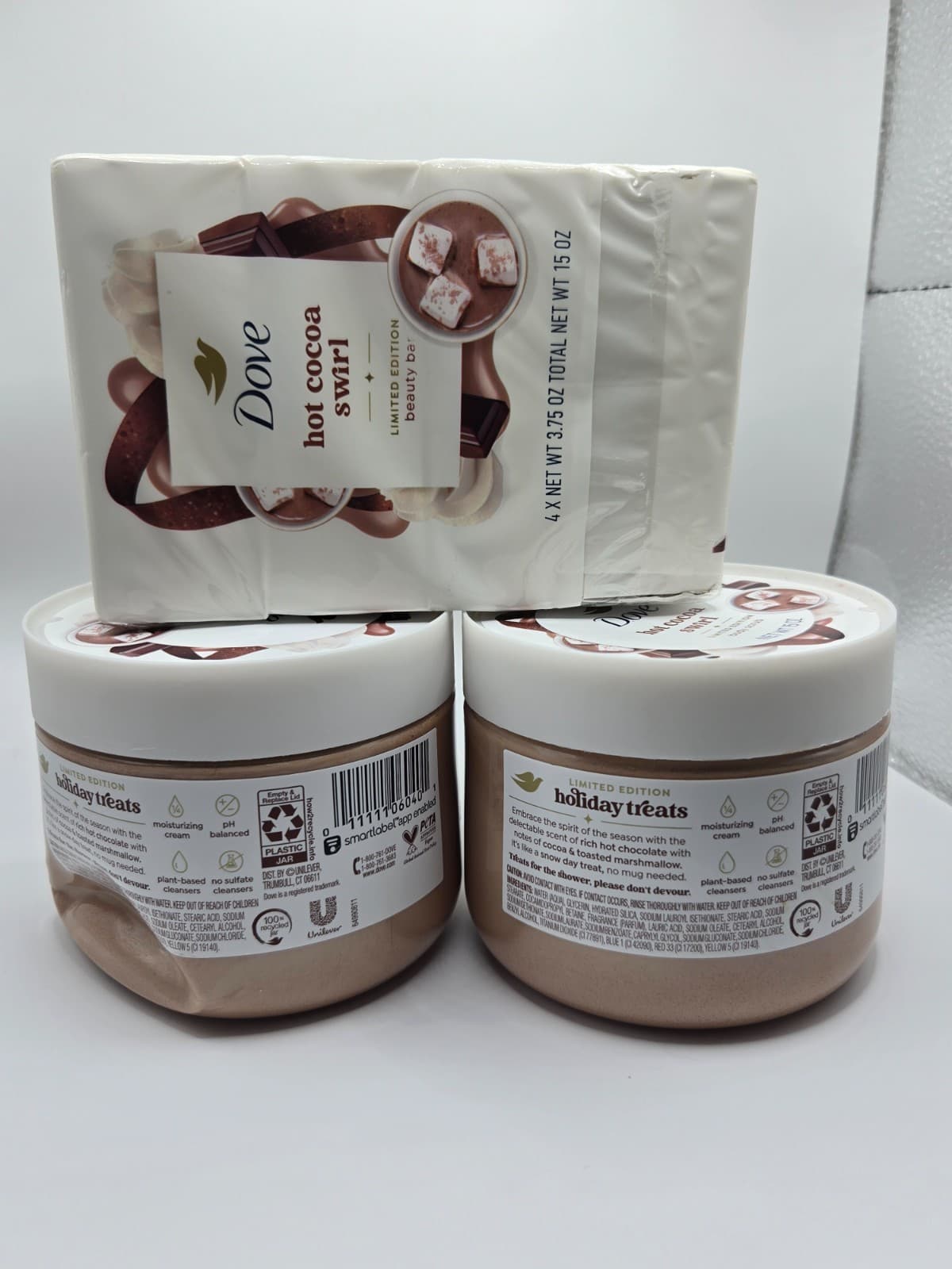 Dove Limited Edition Hot Cocoa Swirl Body Scrub & 4 Pack Beauty Bars - Thumbnail 2