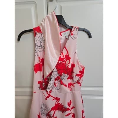 Shilla Dress Women's Size XS Pink and Red Floral For Work/ Casual - Thumbnail 8