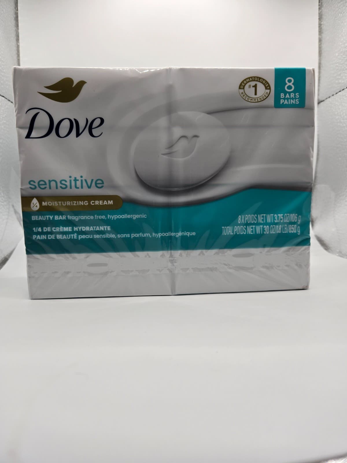 Dove Beauty Bar Fragrance Free 8 Bars Hypoallergenic Care Sensitive Skin