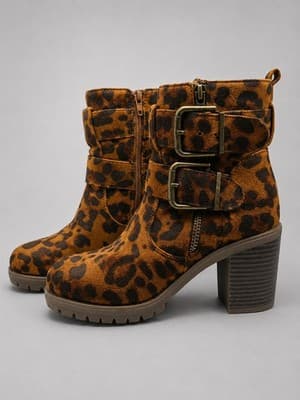 Mudd Y2K Buckle Ankle Combat Heel Boot Leopard Print Women’s Size 6 - Thumbnail 4