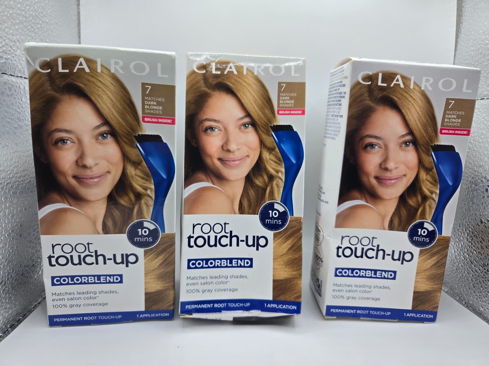 Lot of 3 Clairol Root Touch-Up ColorBlend Hair Color Dye 7 Dark Blonde