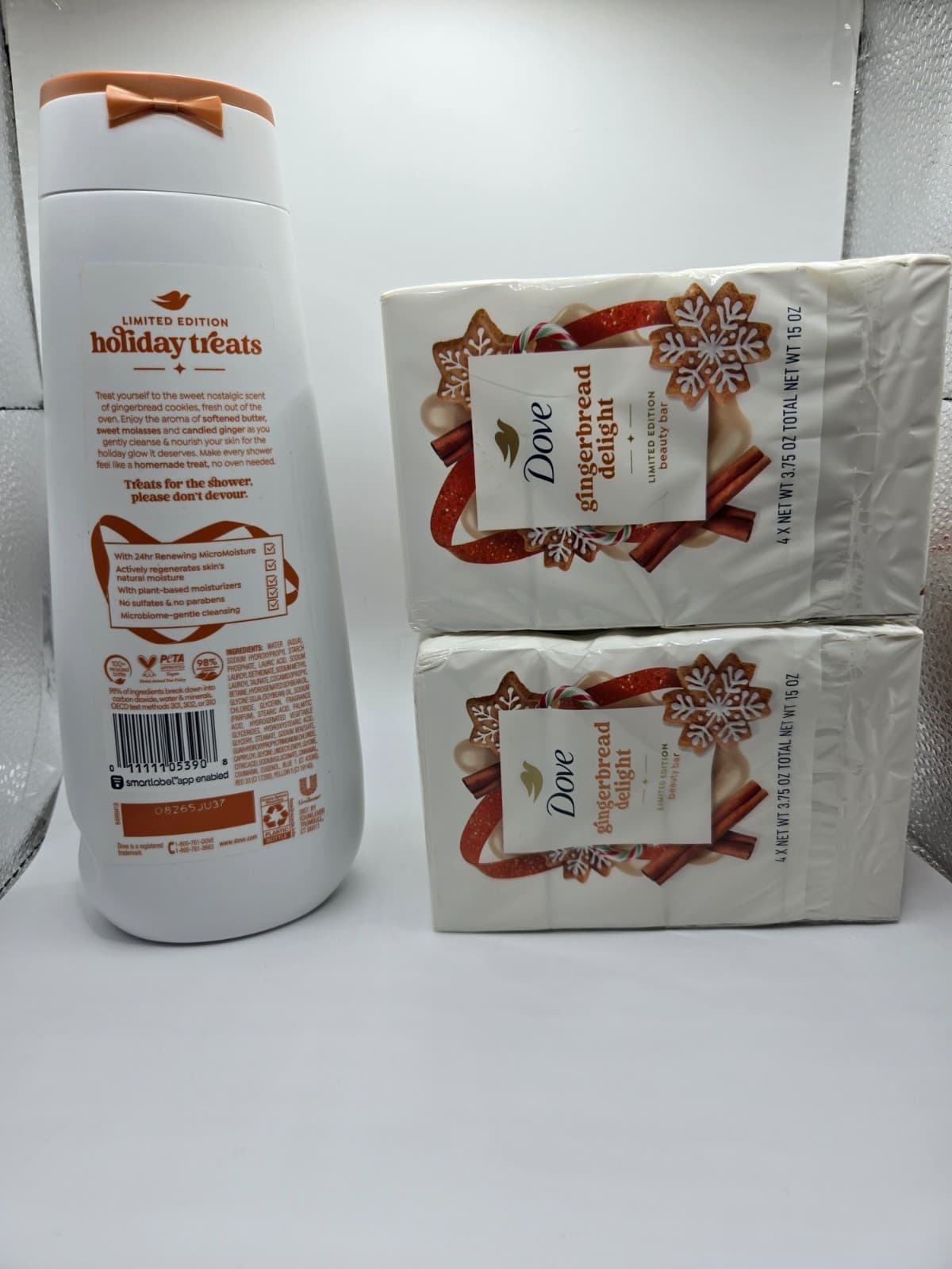 Dove Limited Edition Holiday Treat Gingerbread Delight Body Wash/ 8pk Beauty Bar - Thumbnail 2
