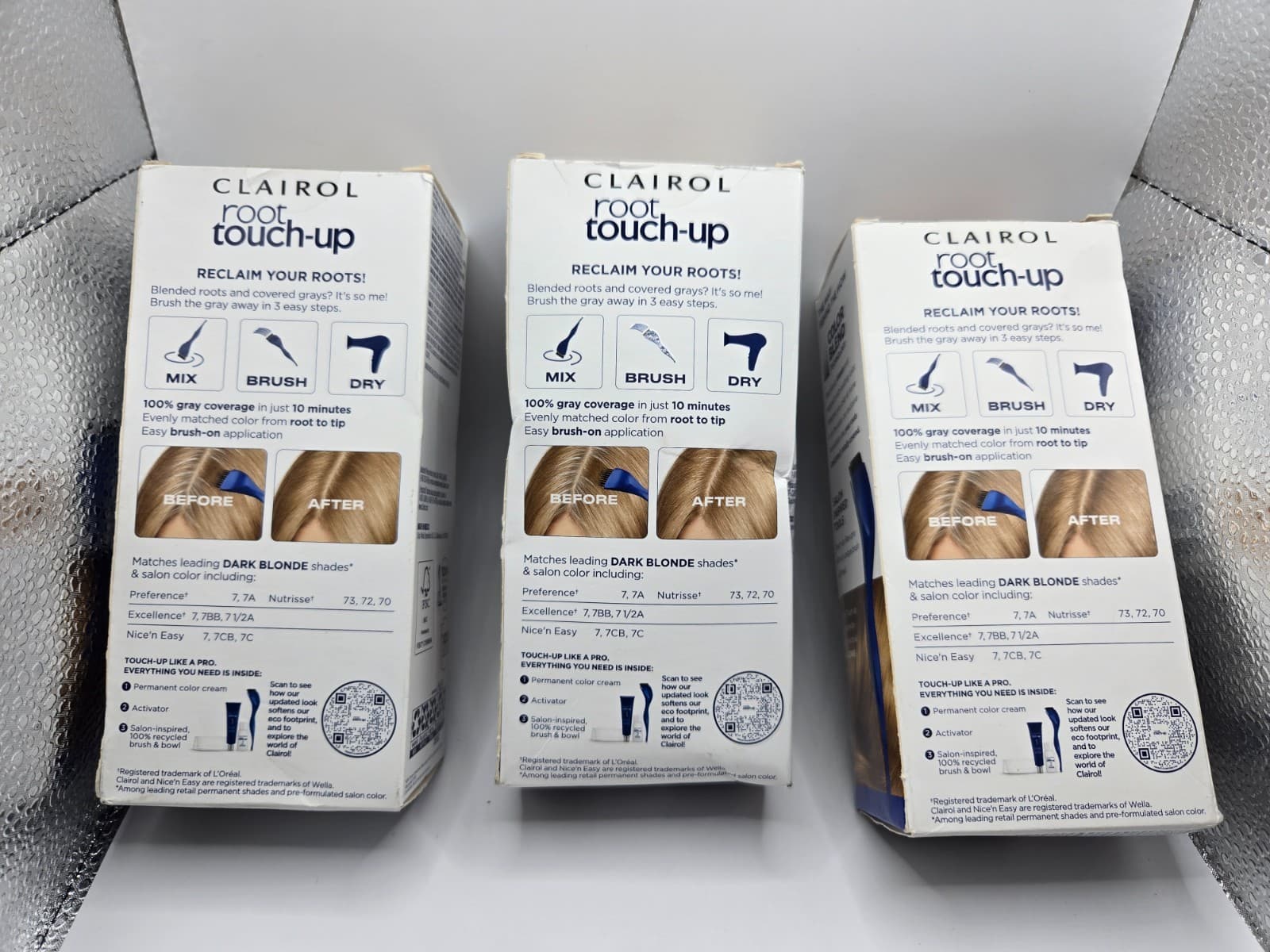 Lot of 3 Clairol Root Touch-Up ColorBlend Hair Color Dye 7 Dark Blonde - Thumbnail 2
