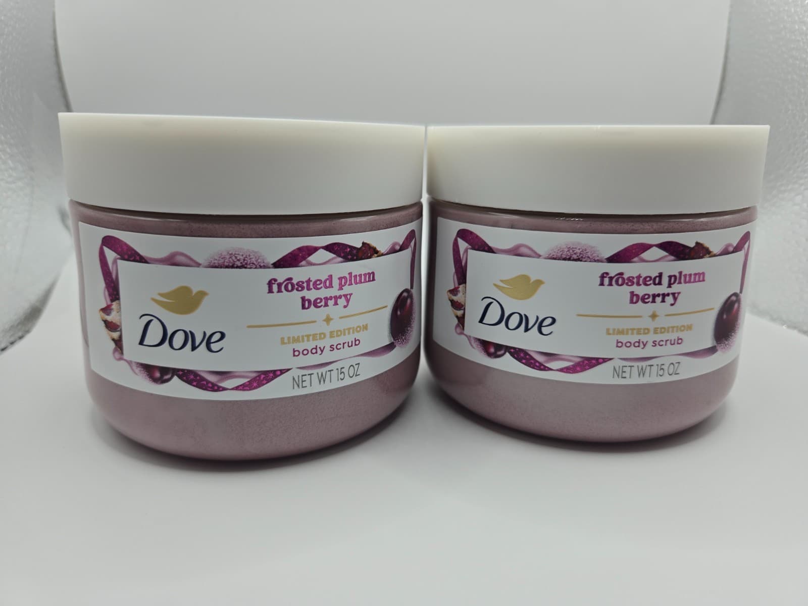 Dove Limited Edition Holiday Treat Frosted Plum Berry 2pk Body Scrub- New - Thumbnail 2