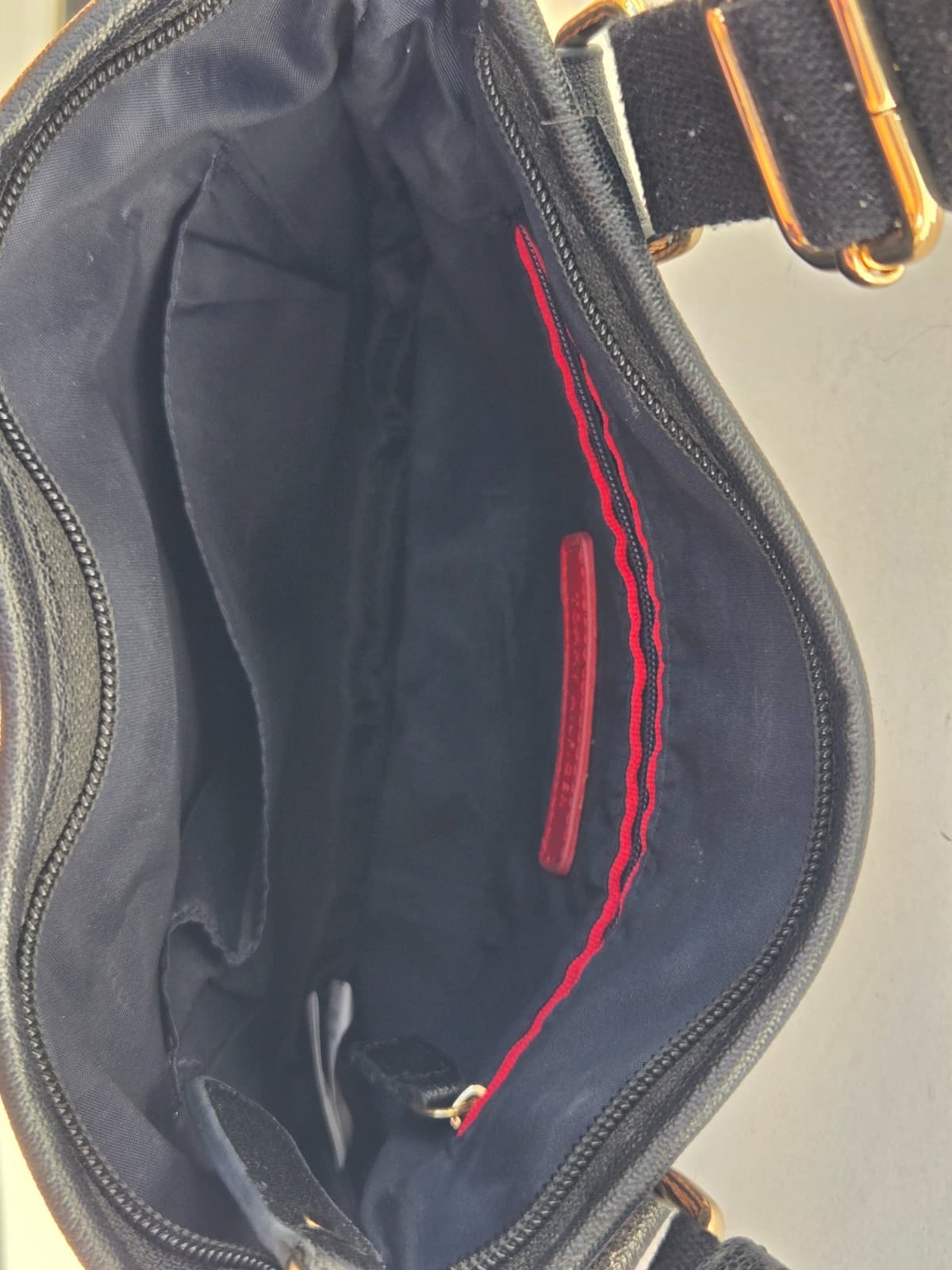 Tommy Hilfiger Crossbody Shoulder Purse Monogram Black Brown White Adjustable - Thumbnail 10