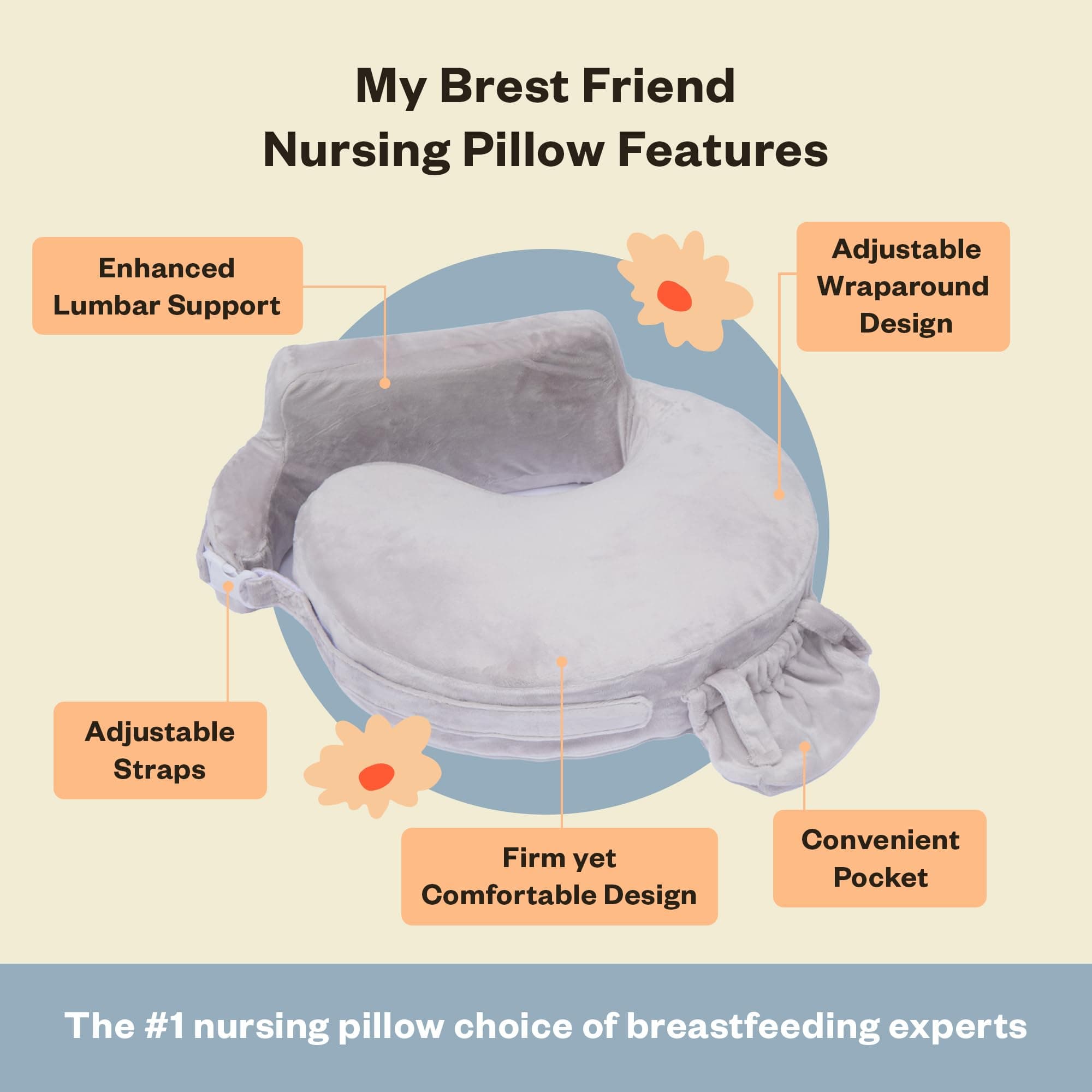 My Brest Friend Super Deluxe Mommy Pillow, Sandstone - Thumbnail 2