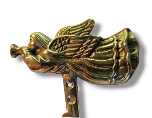 Brass Angel Wall Hook Hanger Holder Hanging Coat Towel Clothes CHRISTMAS ANGEL - Thumbnail 6
