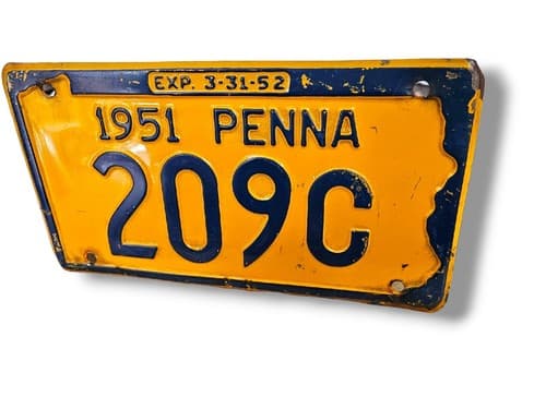 1951 Pennsylvania passenger license plate in very good original condition 209 C - Thumbnail 5