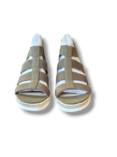 Steve Madden Natural Comfort Wedge Platform Gladiator Sandals Olive Size 9M NIB - Thumbnail 5