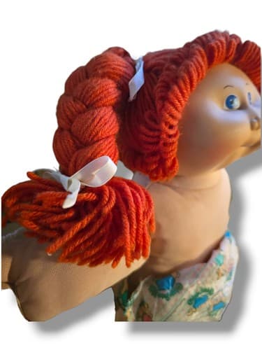 Vintage 1978 - 1982 Cabbage Patch Red Head Blue Eyes with Plastic Diaper 16" - Thumbnail 5