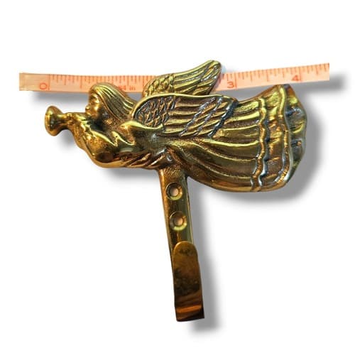 Brass Angel Wall Hook Hanger Holder Hanging Coat Towel Clothes CHRISTMAS ANGEL - Thumbnail 2