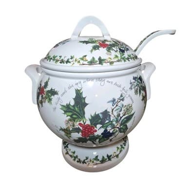 Portmeirion - The Holly and The Ivy - Tureen & Lid w/Ladle - Britain - Rare NICE - Thumbnail 2