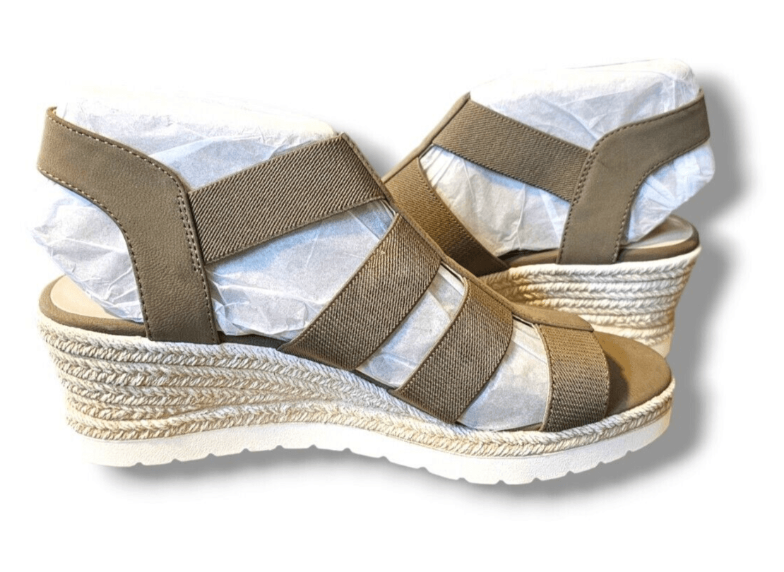 Steve Madden Natural Comfort Wedge Platform Gladiator Sandals Olive Size 9M NIB - Thumbnail 8