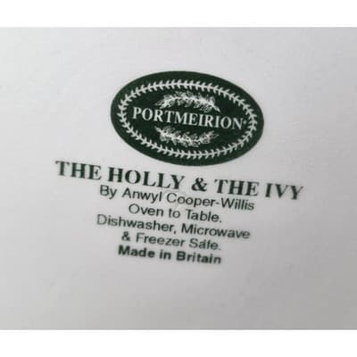 Portmeirion - The Holly and The Ivy - Tureen & Lid w/Ladle - Britain - Rare NICE - Thumbnail 7