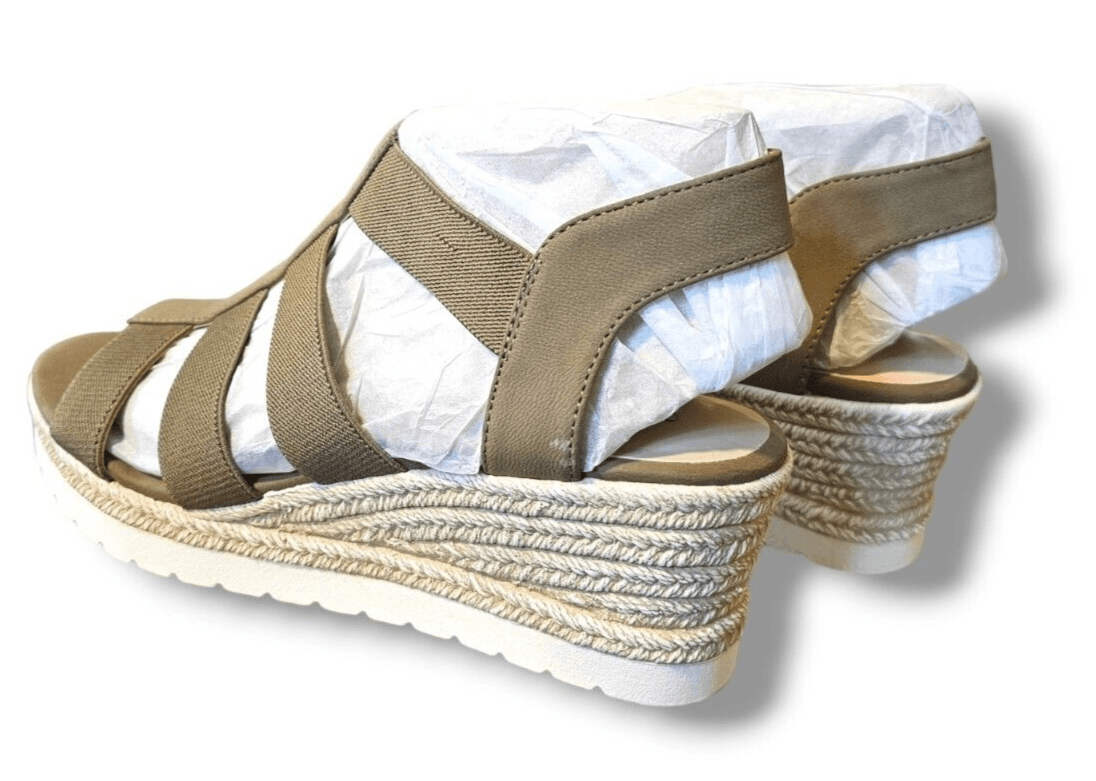 Steve Madden Natural Comfort Wedge Platform Gladiator Sandals Olive Size 9M NIB - Thumbnail 2