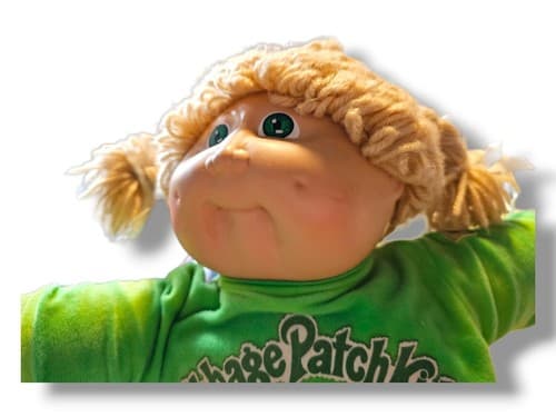 Vintage 1978-1982 Cabbage Patch Kids Doll Blonde Hair CHEERLEADER Green Eyes - Thumbnail 3