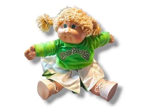Vintage 1978-1982 Cabbage Patch Kids Doll Blonde Hair CHEERLEADER Green Eyes - Thumbnail 6