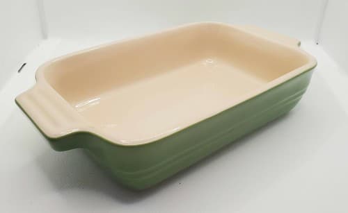 LE CREUSET Apple Green / Lime Green 7 x 5 Rectangle Stoneware Baking Casserole - Thumbnail 2