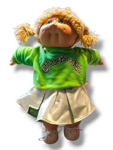 Vintage 1978-1982 Cabbage Patch Kids Doll Blonde Hair CHEERLEADER Green Eyes - Thumbnail 8
