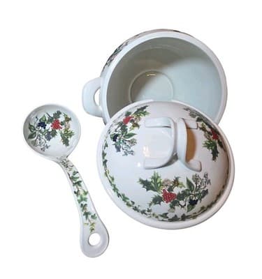 Portmeirion - The Holly and The Ivy - Tureen & Lid w/Ladle - Britain - Rare NICE - Thumbnail 5