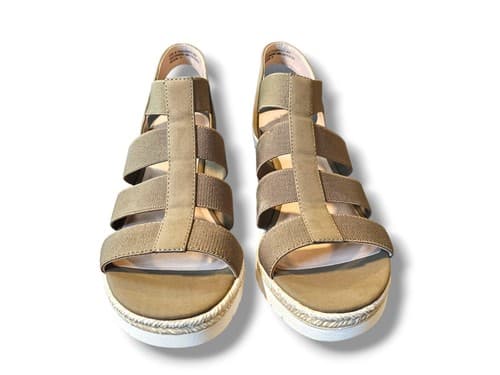 Steve Madden Natural Comfort Wedge Platform Gladiator Sandals Olive Size 9M NIB - Thumbnail 3