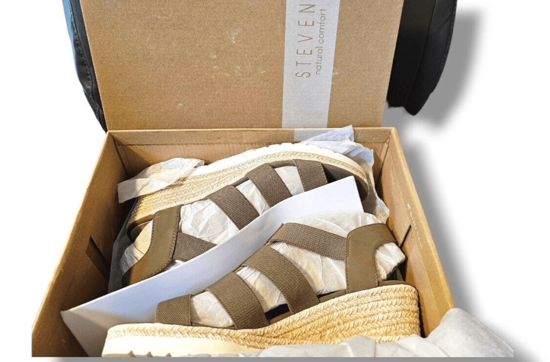 Steve Madden Natural Comfort Wedge Platform Gladiator Sandals Olive Size 9M NIB - Thumbnail 11