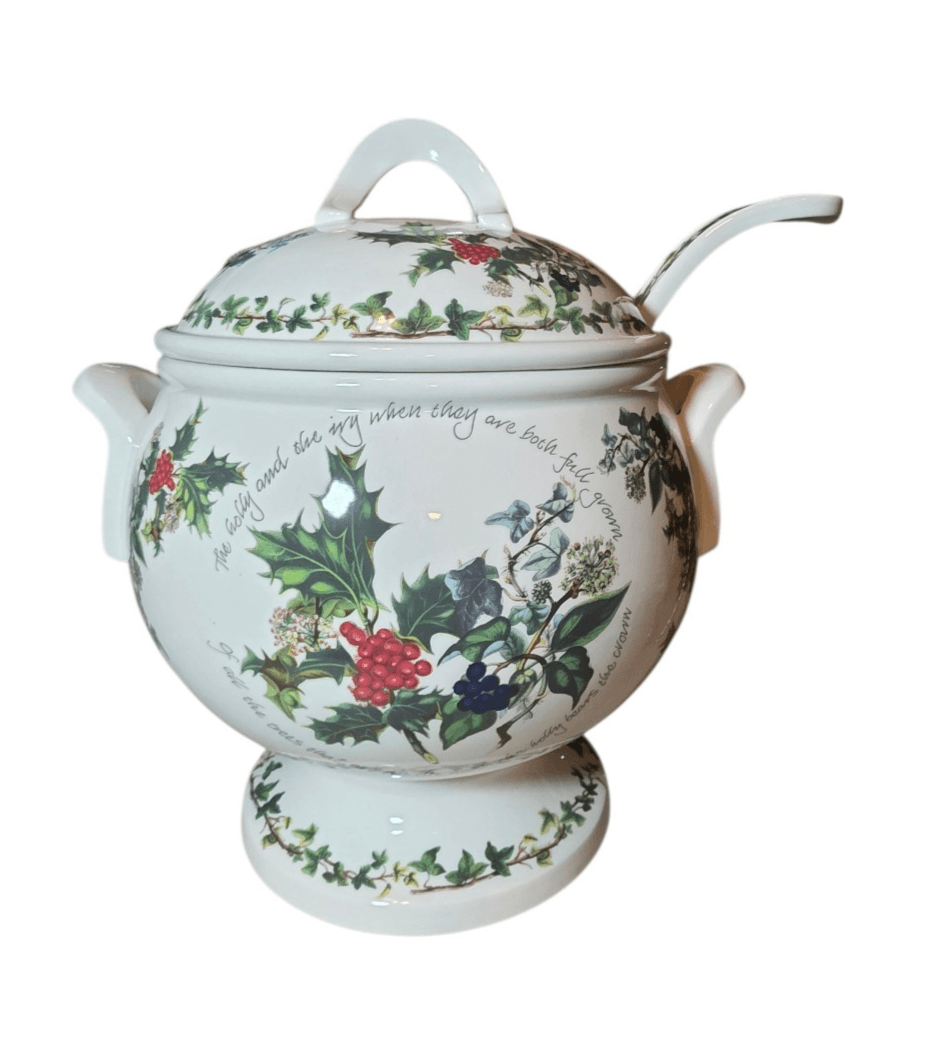 Portmeirion - The Holly and The Ivy - Tureen & Lid w/Ladle - Britain - Rare NICE - Thumbnail 15