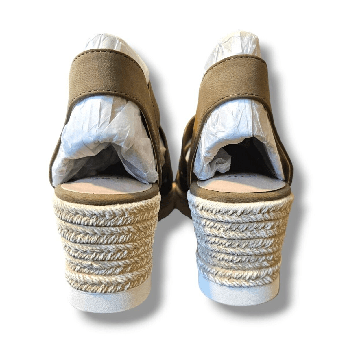 Steve Madden Natural Comfort Wedge Platform Gladiator Sandals Olive Size 9M NIB - Thumbnail 4