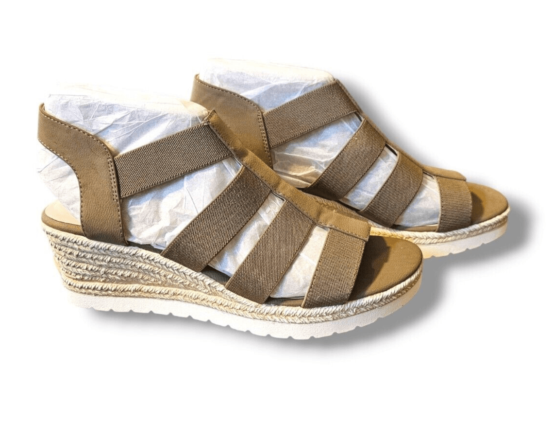 Steve Madden Natural Comfort Wedge Platform Gladiator Sandals Olive Size 9M NIB - Thumbnail 10
