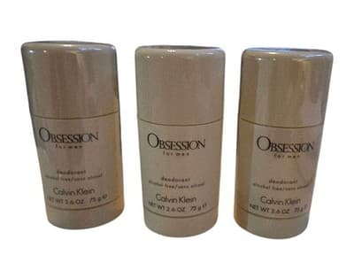 3x Calvin Klein CK Obsession Men Deodorant Stick 2.6 Oz / 75 g Deo Stick NEW