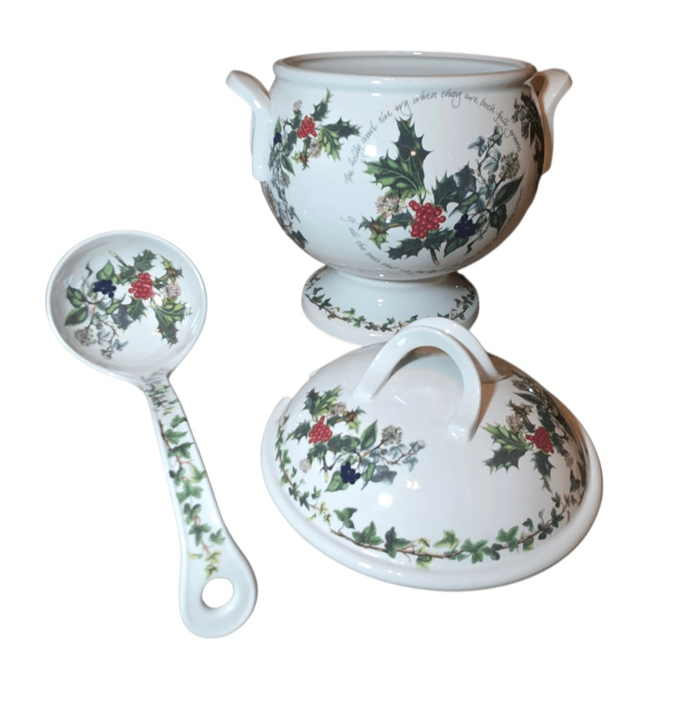 Portmeirion - The Holly and The Ivy - Tureen & Lid w/Ladle - Britain - Rare NICE - Thumbnail 14