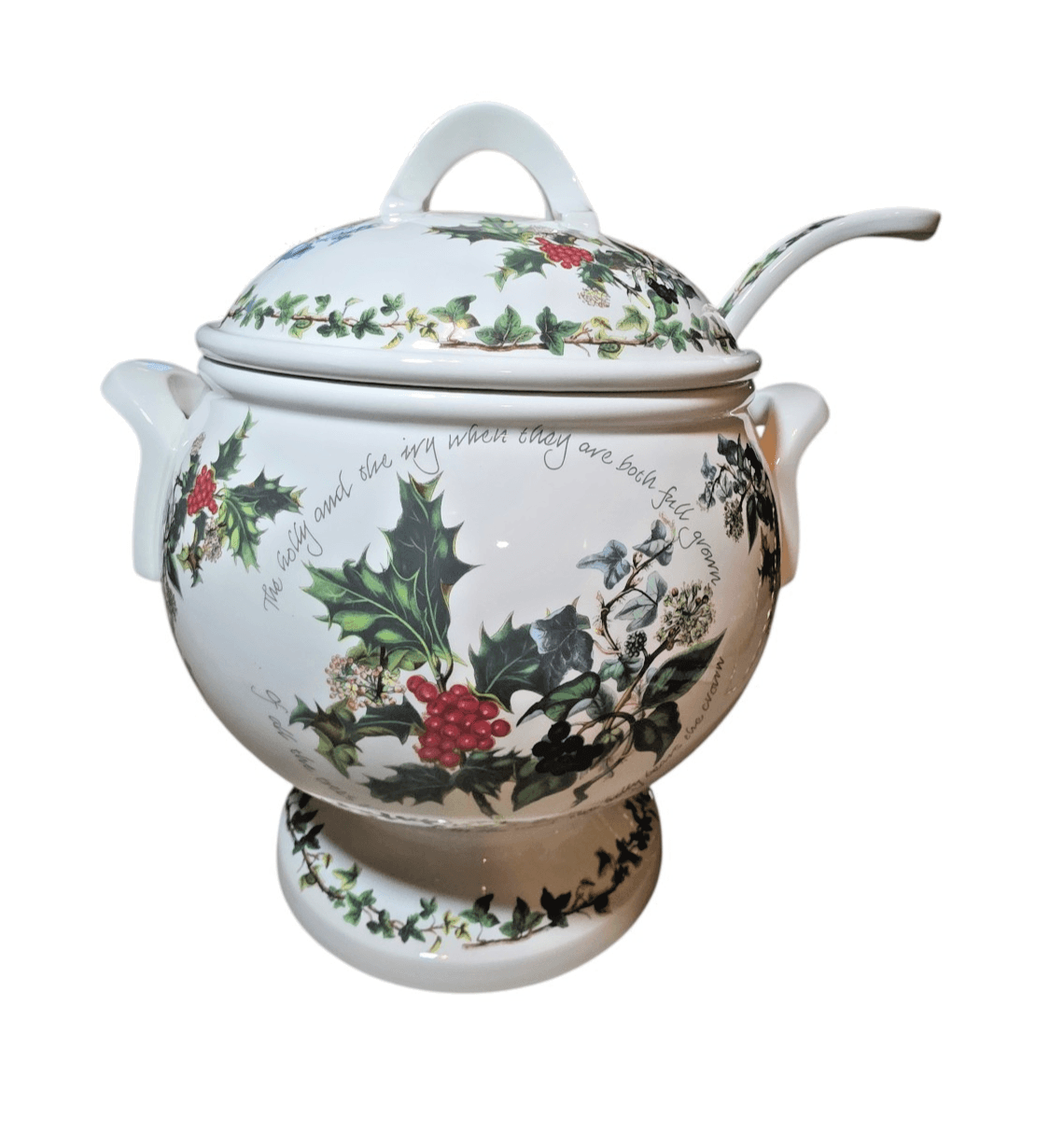 Portmeirion - The Holly and The Ivy - Tureen & Lid w/Ladle - Britain - Rare NICE - Thumbnail 17