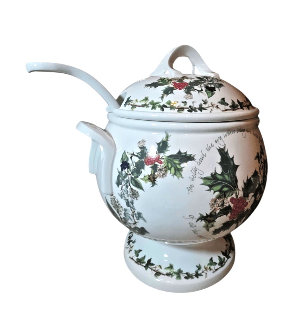 Portmeirion - The Holly and The Ivy - Tureen & Lid w/Ladle - Britain - Rare NICE - Thumbnail 16