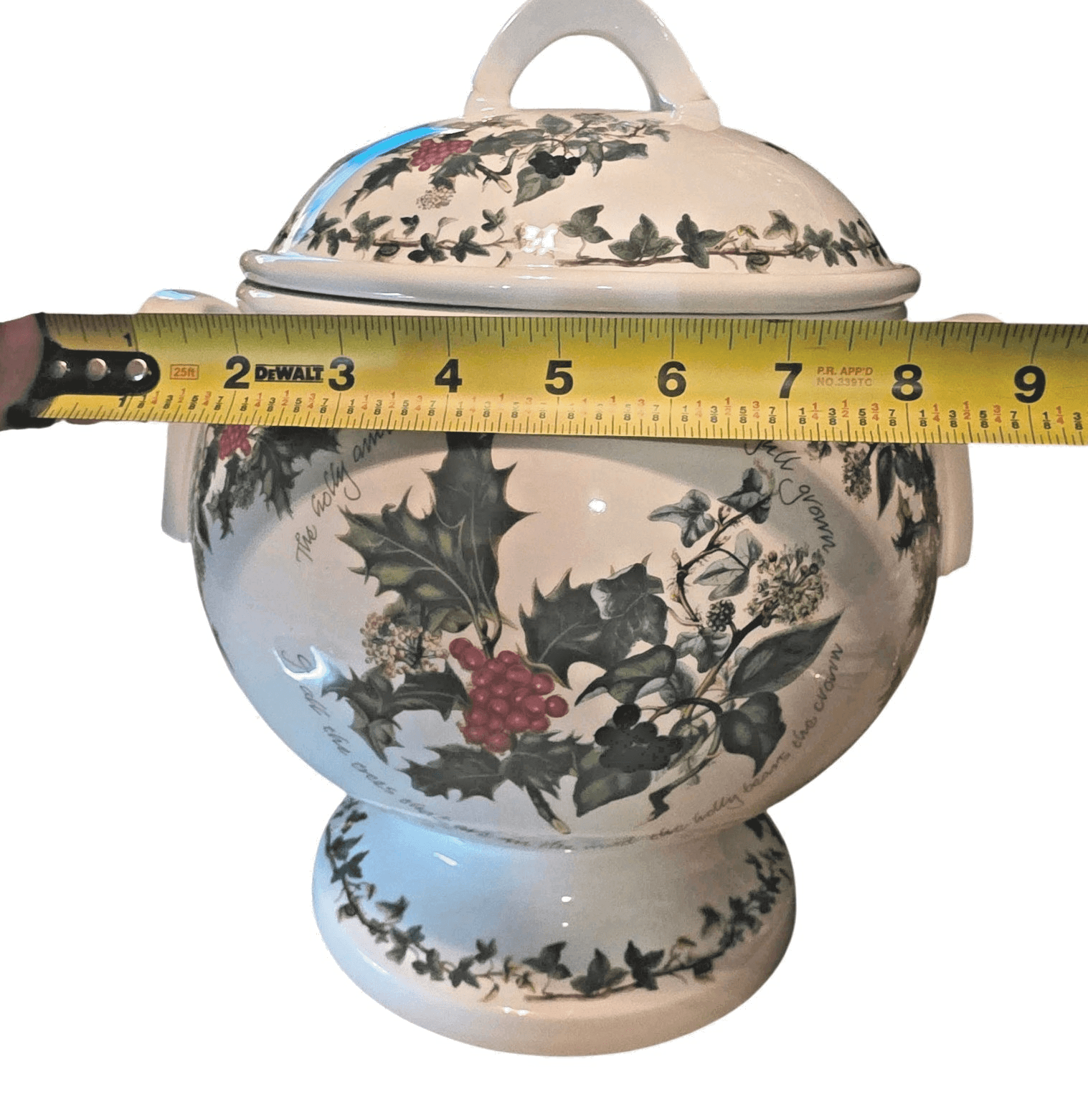 Portmeirion - The Holly and The Ivy - Tureen & Lid w/Ladle - Britain - Rare NICE - Thumbnail 3